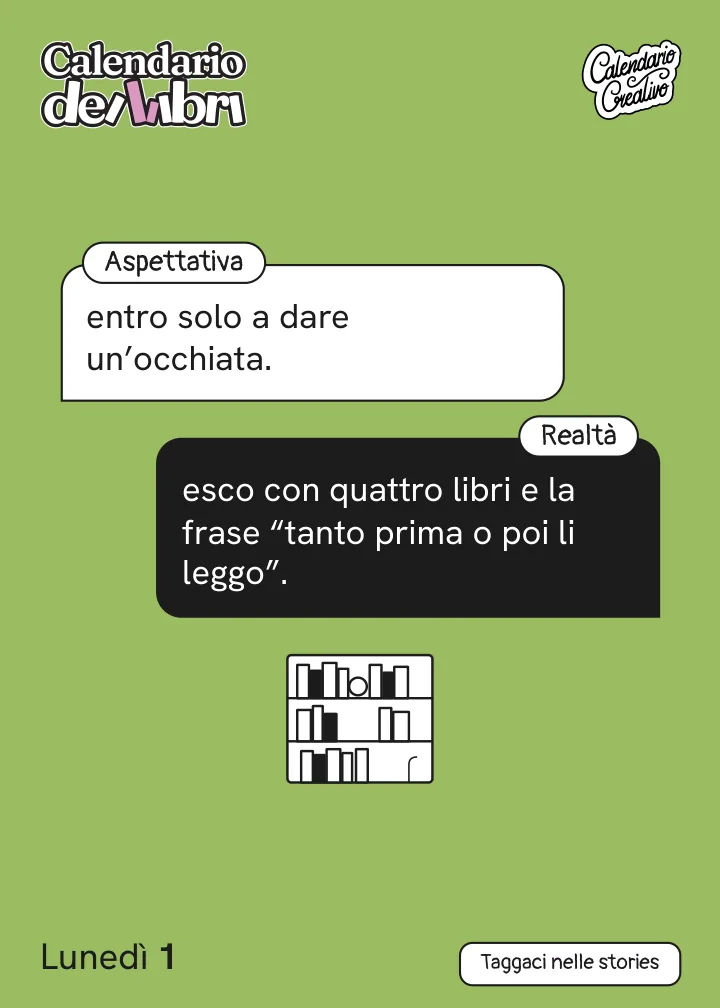 Foglio di lunedì 1° marzo 2027 del Calendario dei Libri 2027: Aspettativa / Realtà