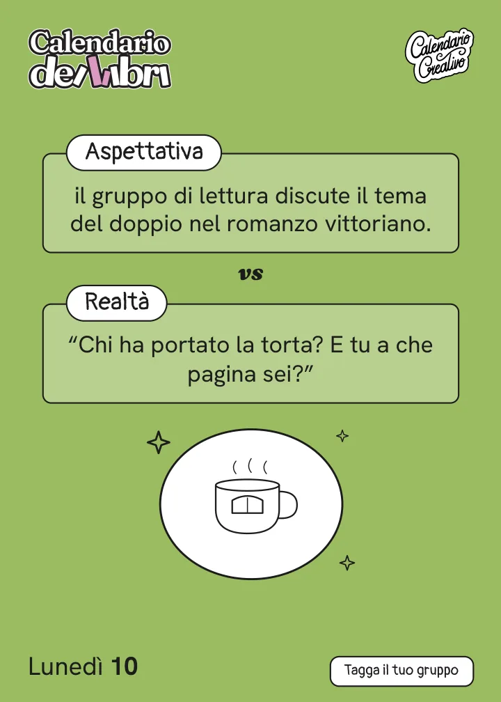 Foglio di lunedì 10 maggio 2027 del Calendario dei Libri 2027: Aspettativa / Realtà