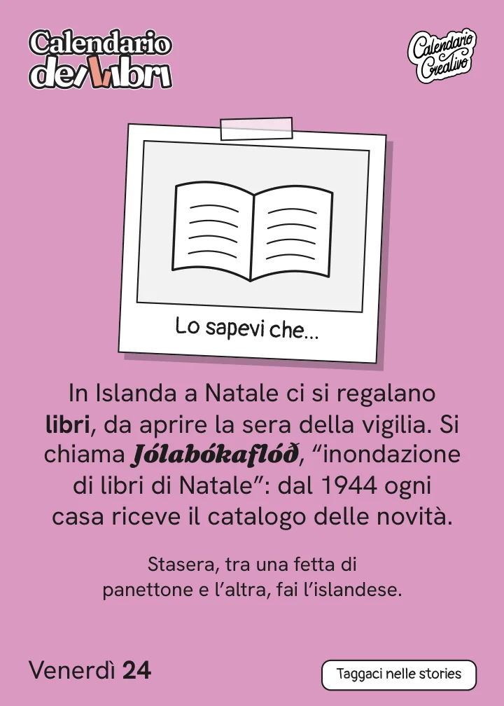 Foglio di venerdì 24 dicembre 2027 del Calendario dei Libri 2027: Lo sapevi che...