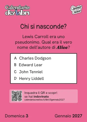Foglio di domenica 3 gennaio 2027 del Calendario dei Libri 2027: Chi si nasconde?