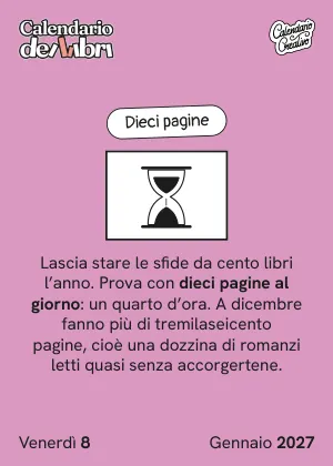 Foglio di venerdì 8 gennaio 2027 del Calendario dei Libri 2027: Dieci pagine