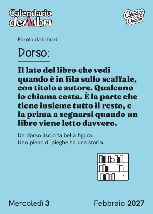 Foglio di mercoledì 3 febbraio 2027 del Calendario dei Libri 2027: Dorso