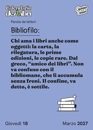 Foglio di giovedì 18 marzo 2027 del Calendario dei Libri 2027: Bibliofilo
