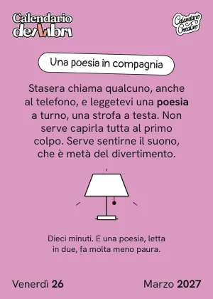 Foglio di venerdì 26 marzo 2027 del Calendario dei Libri 2027: Una poesia in compagnia