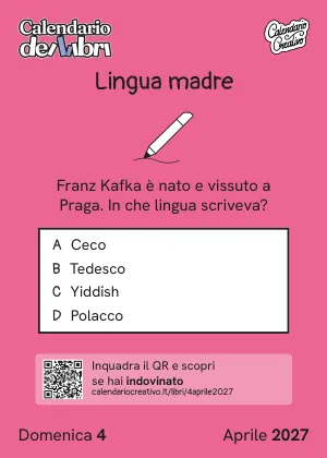 Foglio di domenica 4 aprile 2027 del Calendario dei Libri 2027: Lingua madre
