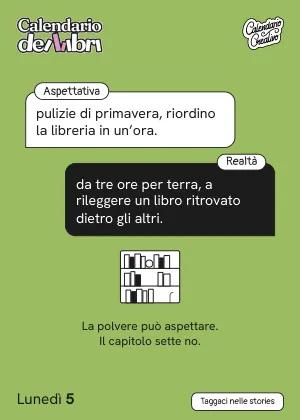 Foglio di lunedì 5 aprile 2027 del Calendario dei Libri 2027: Aspettativa / Realtà