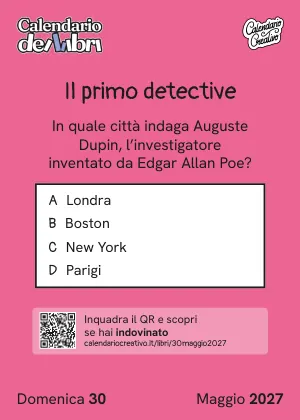 Foglio di domenica 30 maggio 2027 del Calendario dei Libri 2027: Il primo detective