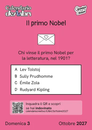 Foglio di domenica 3 ottobre 2027 del Calendario dei Libri 2027: Il primo Nobel