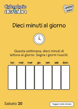 Foglio di sabato 20 novembre 2027 del Calendario dei Libri 2027: Dieci minuti al giorno