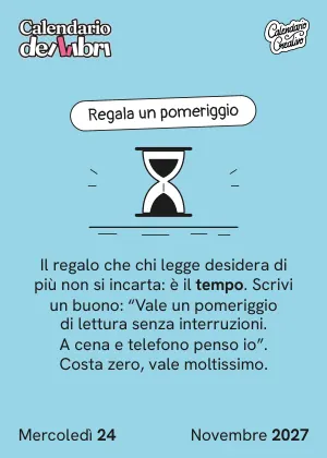 Foglio di mercoledì 24 novembre 2027 del Calendario dei Libri 2027: Regala un pomeriggio