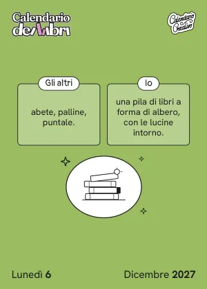 Foglio di lunedì 6 dicembre 2027 del Calendario dei Libri 2027: L'albero di chi legge