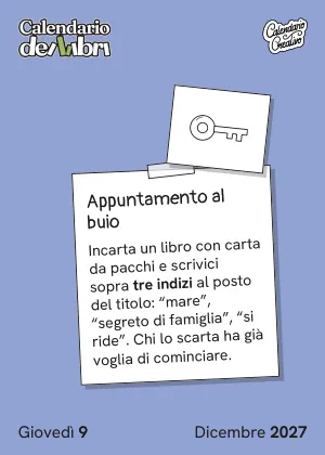 Foglio di giovedì 9 dicembre 2027 del Calendario dei Libri 2027: Appuntamento al buio