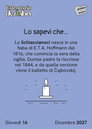 Foglio di giovedì 16 dicembre 2027 del Calendario dei Libri 2027: Lo sapevi che...